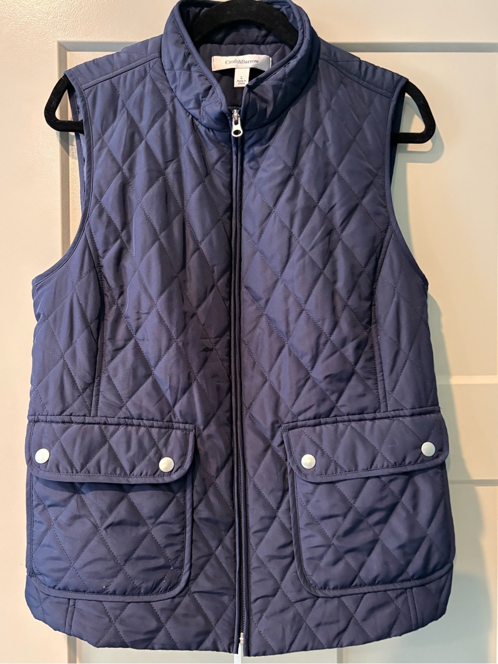 Croft & Barrow Quilted Navy Sleeveless Vest